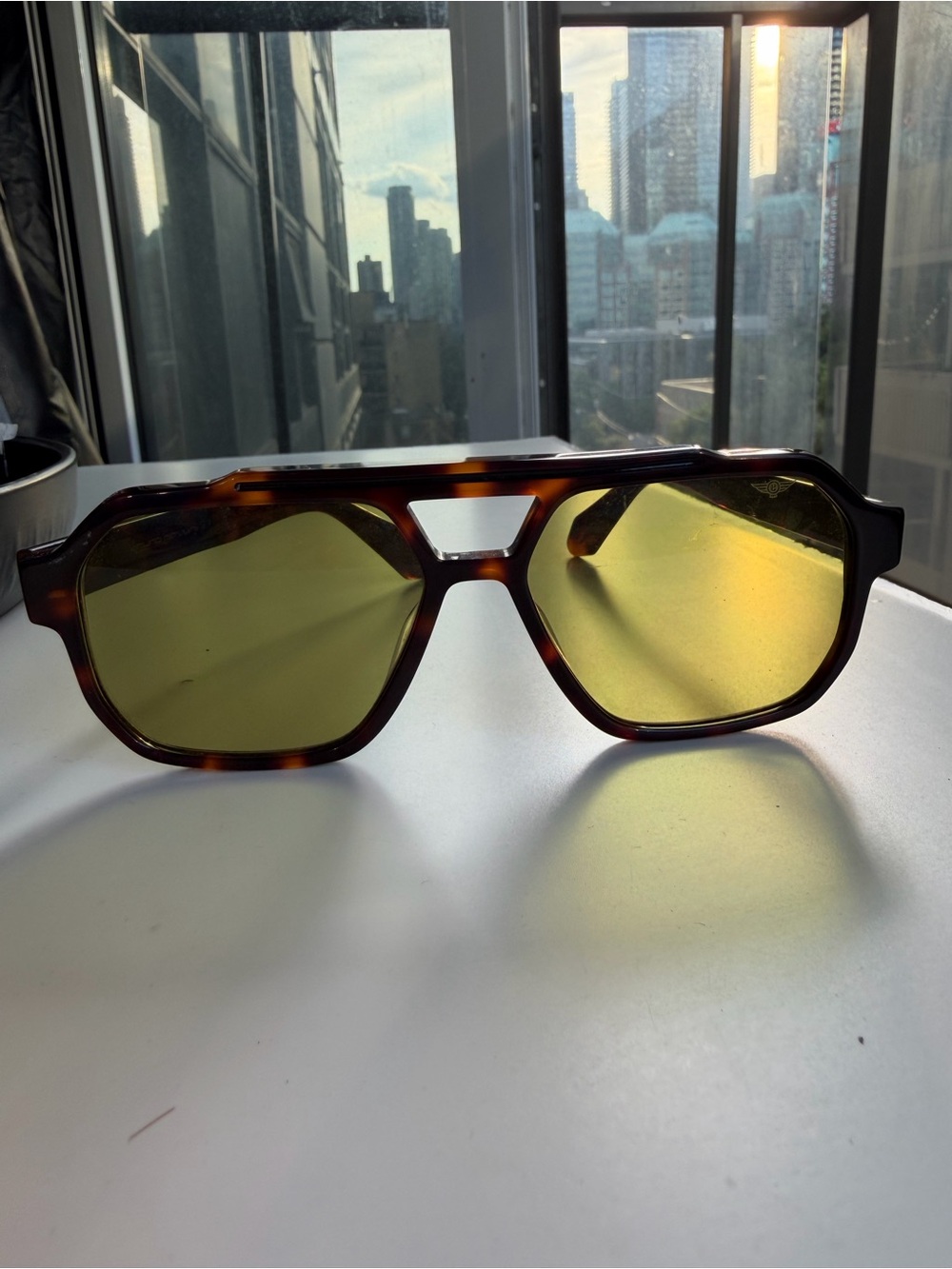 Tortoiseshell Sunglasses with Yellow Lenses
